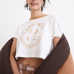 NWT MWL Camp Resort Ringer Crop Tee